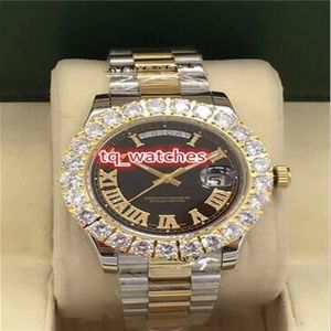 Black Dial Men Watches Luxury Fashion Boutique Boutique Prong Set Diamond Watch Global Популярные автоматические механические часы260W