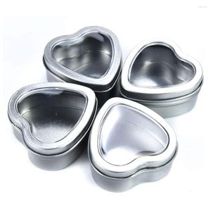 Storage Bottles 5Pack Metal Heart Shape Tins With Lid Empty Cosmetic Containers For Candle Spice Refillable Jars