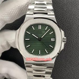 SBB Fabrikası Yeni Erkek 324 Otomatik Hareket 40mm İzle Yeşil Dial Classic 5711 1A Şeffaf Geri Dalış Bilek saatleri Ori219y