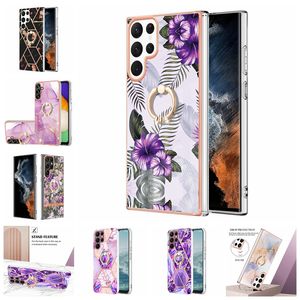 28 DeSigns Металлический держатель кольца пальца Мягкий TPU для iPhone 15 14 13 Pro Max 12 11 XR XS x 8 7 Samsung S23 Plus Ultra Fe Geometric Marble Imd Bling Granite Cover Cover Cover