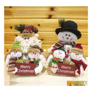 Christmas Decorations Cute Xmas Santa Snowman Family Portrait Rag Doll Decoration Merry Drop Delivery Home Garden Festive Party Suppl Othlf