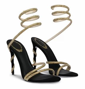 أحذية الصيف الاحتفالية Renes Margot Jewel Sandals للأحذية للنساء Caovillas Sexy-Wethels-Wethels Bridal Birding Lady Pumps EU35-43.Original Box