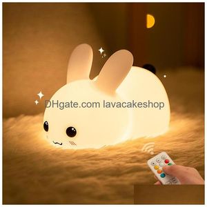 Meubles de salon LED Sceau de nuit Light Dimmable Body Bedside Bedroom Lampe Touch Capteur Kids Gift Animal Cartoon d￩corative Drop Dhnl6