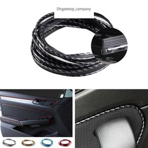 Car Interior Moulding 5M Door Panel Edge Center Control Dashboard Protector Strip Decorative Stickers Carbon Fiber Style /Silver