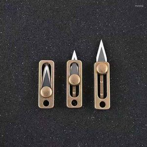 Hooks Push-Pull Brass Mini Utility Emergency Express Box Outdoor Multi-Function Tool Knifechain