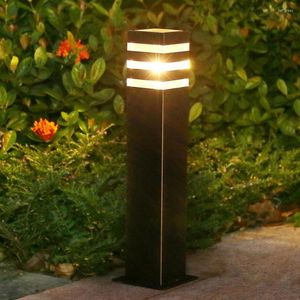 Utomhus LED Lawn Light E27 Villa Garden Pathway Patio Pillar Lamp Aluminium Park Street Landscape Bollard Lighting Fixture