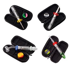 Headshop214 NC007/NC022 Smoking Pipe Bag Set Glass Water Bong About 6.37 Inches 10mm 14mm Quartz Ceramic Nail Clip Dabber Tool Silicon Jar Case