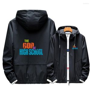 Men's Hoodies The God Of High School Tooling Thin Jacket Cosplay Hoodie Luminous Print Black Zipper Hooded Sun Protection Coat Summer