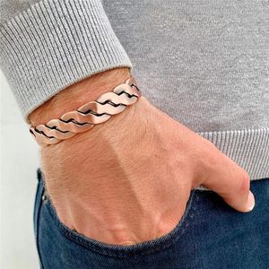 Moda Bangle Zdrowie mężczyźni magnetyczna bransoletka retro kreatywna tkana stal nierdzewna magnes energetyczny impreza biżuterii