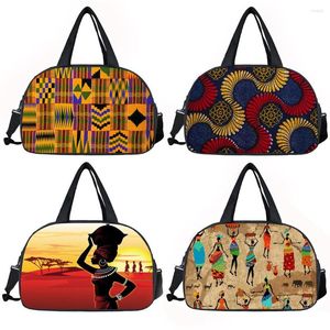 Duffel Bags Afro Pattern Print Travel Bag Women Tote Duffle Africa Black Ladies Mudifunctional Hore Holder