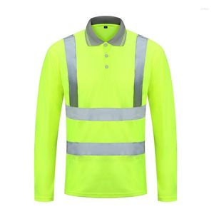 Men's T Shirts 2022Outdoor Shirt Fluorescent High Visibility Safety Work Summer Breathable Reflective Vest T-shirt Quick Dry