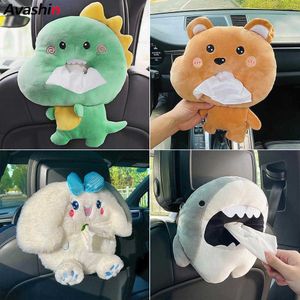 Car Tissue Box Cute toon Creative Short Plush for Armrest Seat Decorations Accessories T221219