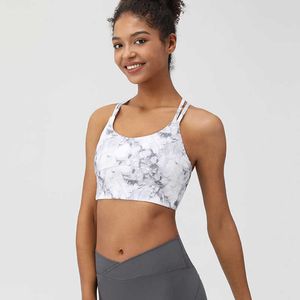 LU-301 Sutiã esportivo Roupa íntima feminina Regatas de verão Outwear Digital Direct Spray Printing Corrida Fitness Roupas de ginástica Camisa de ioga