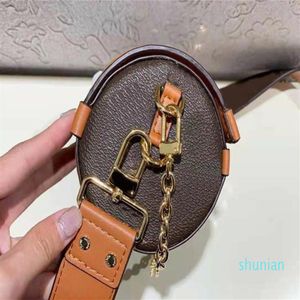 Vintage Printing Genuine Leather top-papillon trunk Cylinder bags Summer fashion trends Purse Detachable strap Clutch Gold Chains 247B