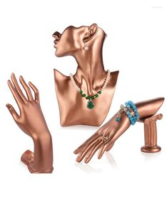 Jewelry Pouches Rose Gold Resin Material Crafts Model Hand Stand Hanging Bracelet Ring Props Counter Display