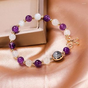 Strand 2022 Bonystone Bracelet Crystal Белый лунный лунный аметист для женщин