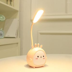 Nattlampor Cartoon Desk Lamp USB Laddning Sovljus ögonskydd Energibesparande LED-bord för barngåvor