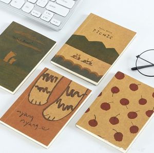 Small Blank Kraft Paper Notebook Notepad Sketchbook Diary Journal Paint Drawing Pattern Slumpm￤ssigt stationer SN538