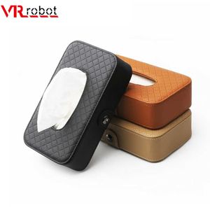 Bilvävnadslåda VR Robot Universal Car Tissue Box Creative Leather Servin Holder Box Back Seat Sun Visor Tissue Organizer för bil T221219