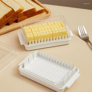 Placas Cozinha Caixa de armazenamento de manteiga sólida geladeira com tampa Caixa de queijo mais nítido Cutter de faca de assadeira