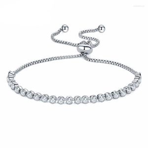 Link Bracciali Sparkling Tennis Strand Braccialetti Donna Romantico Bracciale in argento Femme Gioielli per feste di lusso Acquista B161