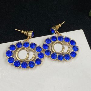 Con diamanti Orecchini a cerchio Donna New Designer Jewelry Lettere Orecchini Designer Ear Chain Studs Accessori donna D2212193F