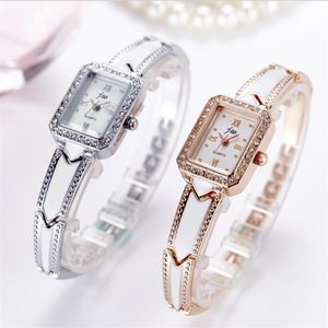 Vestido de moda feminino relógios de pulseira design de estilo retrô branco assistir bom presente para fêmea strhatch rhinestone casual clo305r