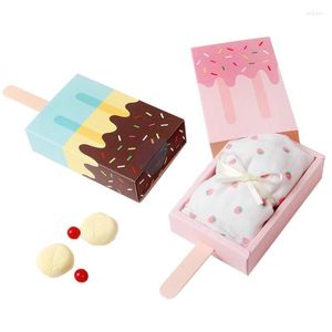 Prezent Frea Ice Cream Słodka papierowa pudełka Baby Shower Birthday Party Favor Candy Box Cartoon D szuflada dla dzieci