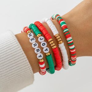 Charm Bracelets IngeSight.Z Bohemian Colorful Stackable Letter Soft Clay Bracelet For Women Creative Layering Friendship Elastic Set