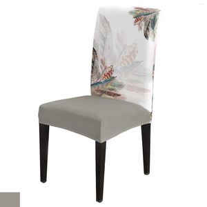 Sandalye, sevimli hayvan renkli tüyleri yemek kapağı 4/6/8pcs spandeks elastik slipcover kasa için düğün ev odası için