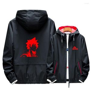 Men's Hoodies The God Of High School Cosplay Hoodie Luminous Print Black Red Zipper Hooded Winter Warm Coat Tooling Thick Jacket Cotton