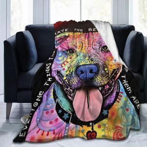 Blankets The Dog Pit Bull Throw Soft Micro Fleece Blanket Bedding Camp For Baby Kids Boy Girls Men Women King Size