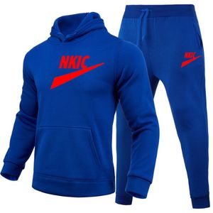 Nya varum￤rkesm￤nnen Casual Tracksuits Set Solid Color Spring Autumn Men's Hoodies Pants Two Piece Tracksuit Trendy Sportswear Hooded Set Mane Brand Logo Print