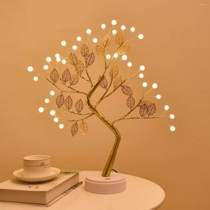 Night Lights LED Light Christmas Tree Atmosphere Lamp Bedside For Home Kids Bedroom Decor Fairy USB Holiday Lighting
