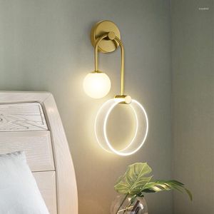 Wall Lamps Modern Simple Design Light Luxury Lamp Nordic Living Room Background Corridor Bedroom Bedside Home Decor Led