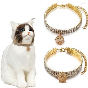 Odzież dla psa Złote Bell Luxury Lśniąca diamentowa naszyjnik naszyjnik kot Crystal Love Clar.