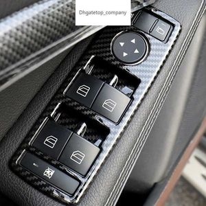 Carbon Fiber style Car Window Lift Button Frame Sticker For Mercedes Benz A B C E GLE GLA CLA GLK Class W176 W204 W212 W166 W218