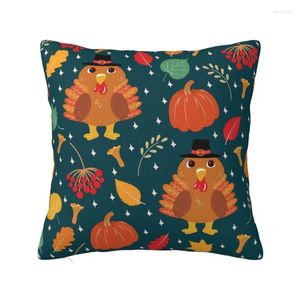 Pillow Thanksgiving With Turkey Throw Case Home Decoration Modern Cover Square Pillowcase