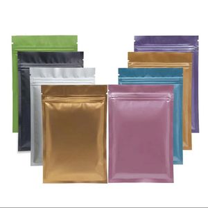 Cores de duas cores de dupla face selvável ziplock mylar saco de alimentos para armazenamento de alumínio Bolsas de papel alumínio de embalagem de plástico Bolsa à prova de cheiro do recipiente para ervas secas