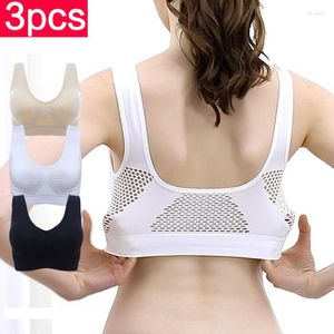 3 Pcs 메쉬 푸시 업 브래지어 무선 섹시한 여성 여성용 탑 여성 Bralette Seamless Bh Brasier Unwired Large Sports