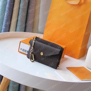 2022 حامل بطاقة Recto Verso Fashion Womens Mini Zippy Brown Wallet Coin Based Belt Belt Baguter Baguch Pochette Accessoires 69431225K