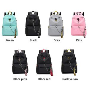 Women Backpack USB Charge Fashion Letters Print School Bag Teenager Girls Ribbons Female Brief Backpacks157K