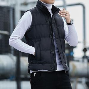 Männer Westen 2023 Herbst Winter Männer Jacken Einfarbig Ärmellose Herren Casual Unten Baumwolle Weste Jacke Männliche Weste Tops mäntel