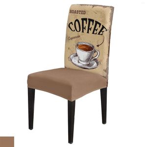 Chair Covers Coffee Retro Style Dining Cover 4/6/8PCS Spandex Elastic Slipcover Case For Wedding El Banquet Room