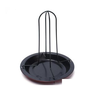 Bbq Tools Accessories Steel Beer Can Chicken Turkey Roaster Oven Rotisserie Grill Rack Stand Holder Tray Vertical Potry Xmas Drop Otdiw