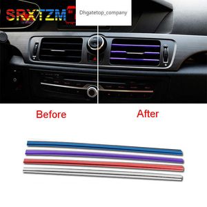 SRXTZM 20cm Car-styling plating Air outlet trim strip Interior Air Vent Grille Switch Rim Trim Outlet Decoration Strip DIY 10pcs