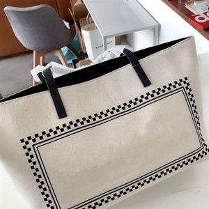 2020 Spring Summer Lady Shopping Bag Classic Letter Canvas Beach Bags Fashion Leisure Women's Large Capacity Open Shoulder 253h