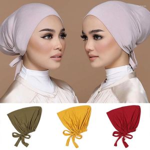 Ethnic Clothing Muslim Women'S Under Scarf Caps Soft Cotton Inner Hijabs Islamic Headscarf Hijab Bonnet Female Turban Hat Ladies