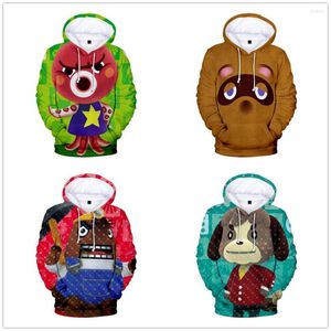 Hoodies masculino Game Animal Crossing Happy Home Designer 3D Capuz de cosplay Horizons Tom Nook Selto de moletom de moletom solto Tops