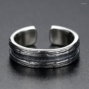 Br￶llopsringar Retro Silvery Open Ring Men's and Women's Classic Metal Simple Jewelry